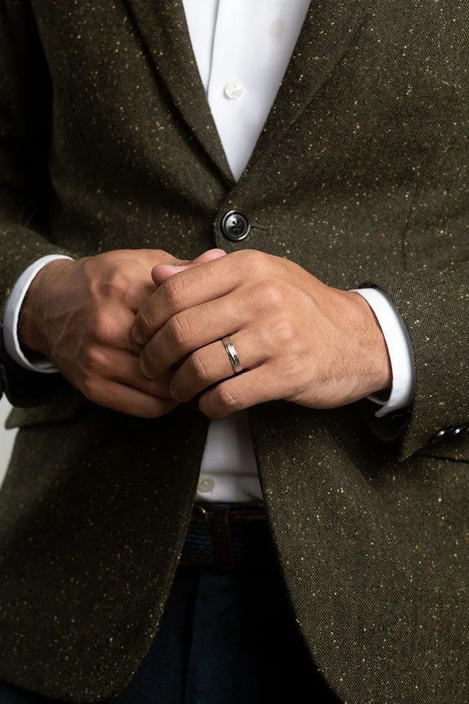 Men's solid white gold ring
