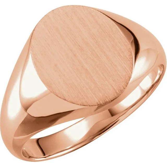 Men's Traditional Engravable Signet Ring, Choose from Sterling Silver, 10k, 14k, or 18k Gold