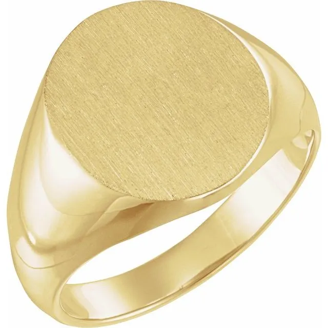 Men's Traditional Engravable Signet Ring, Choose from Sterling Silver, 10k, 14k, or 18k Gold