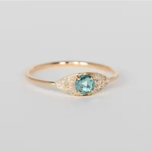 MINT TOURMALINE & DIAMONDS FULL EYE RING