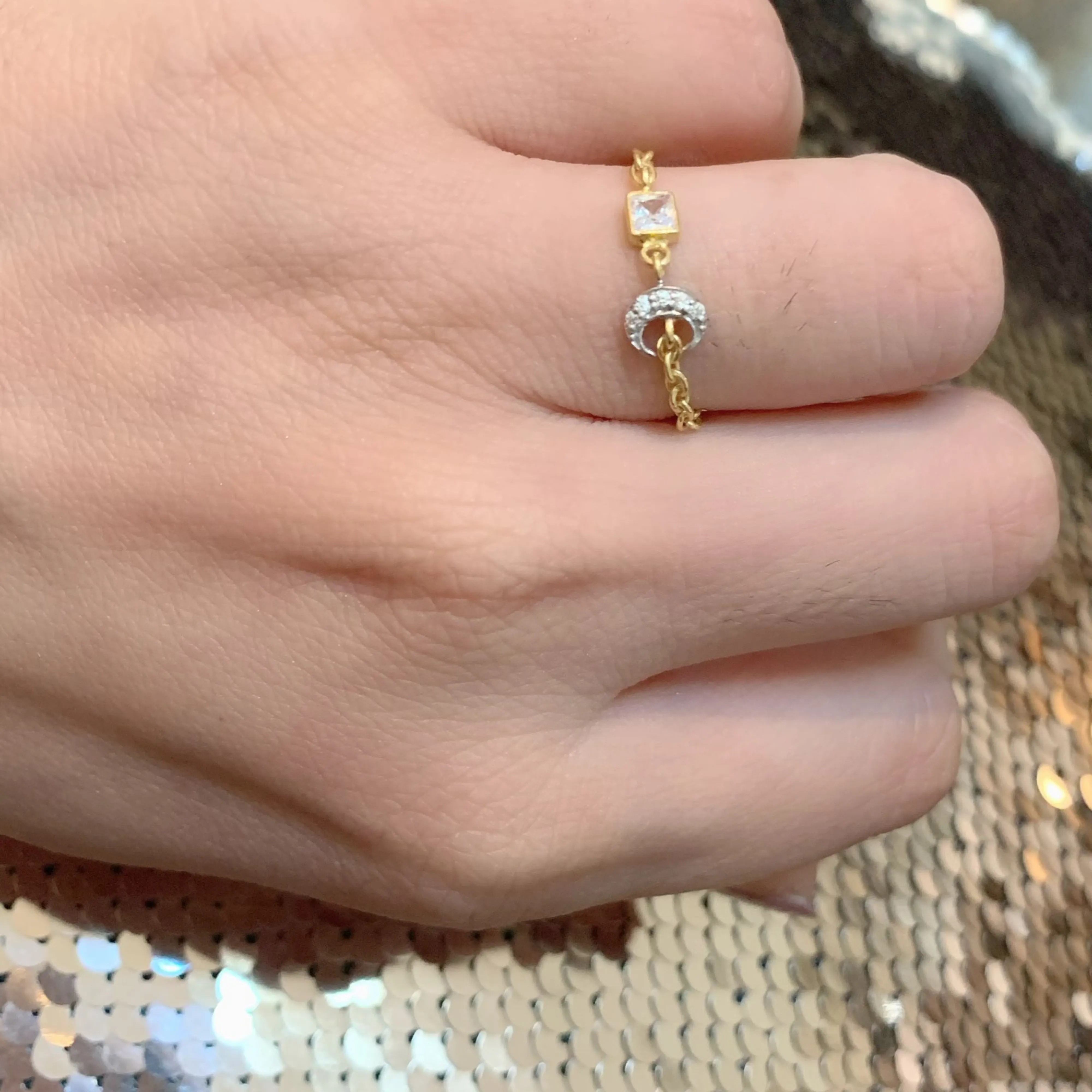 Moon Chain Ring