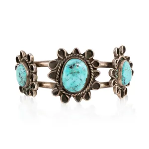 Morenci Turquoise Flower Bracelet