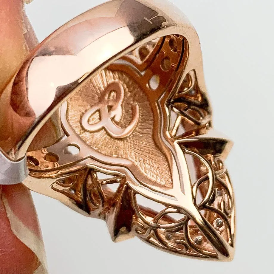 Morganite Elegance 18k Rose Gold and Diamonds Ring size 7