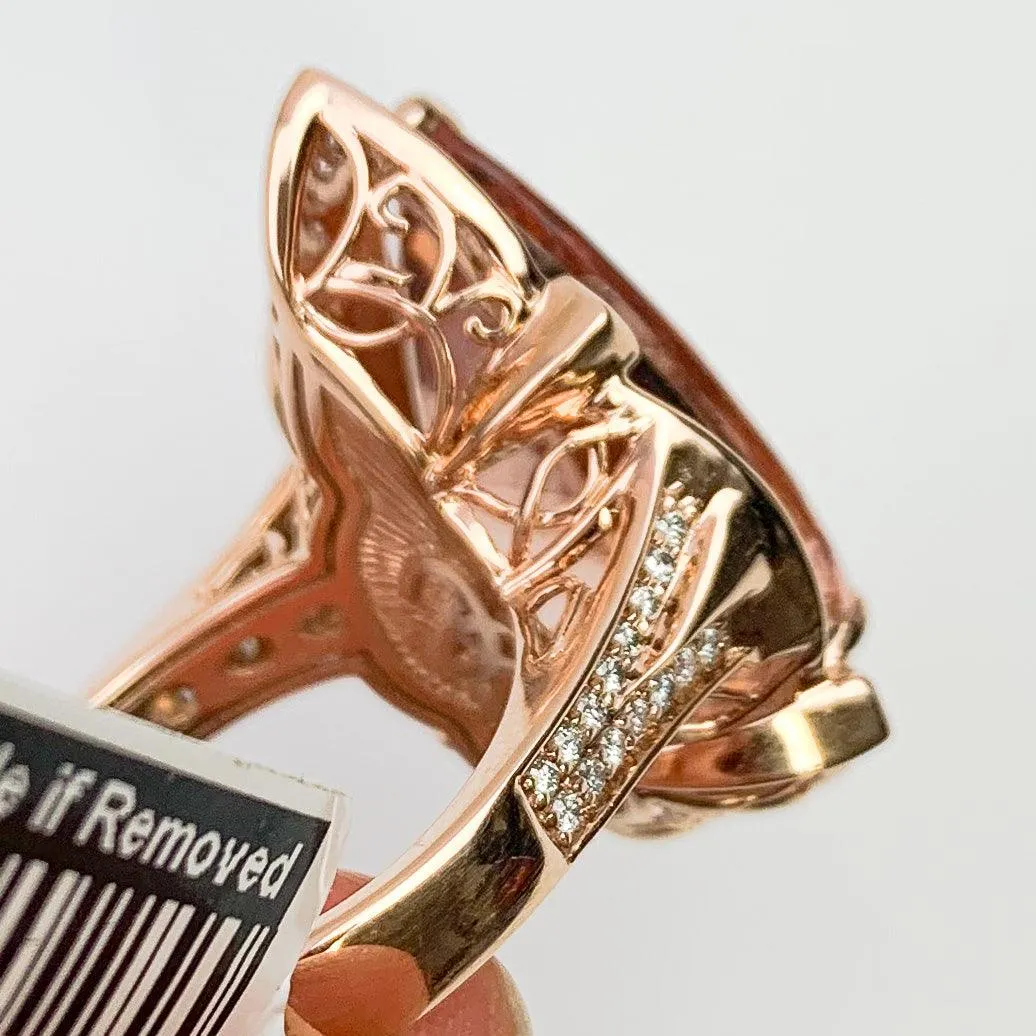 Morganite Elegance 18k Rose Gold and Diamonds Ring size 7