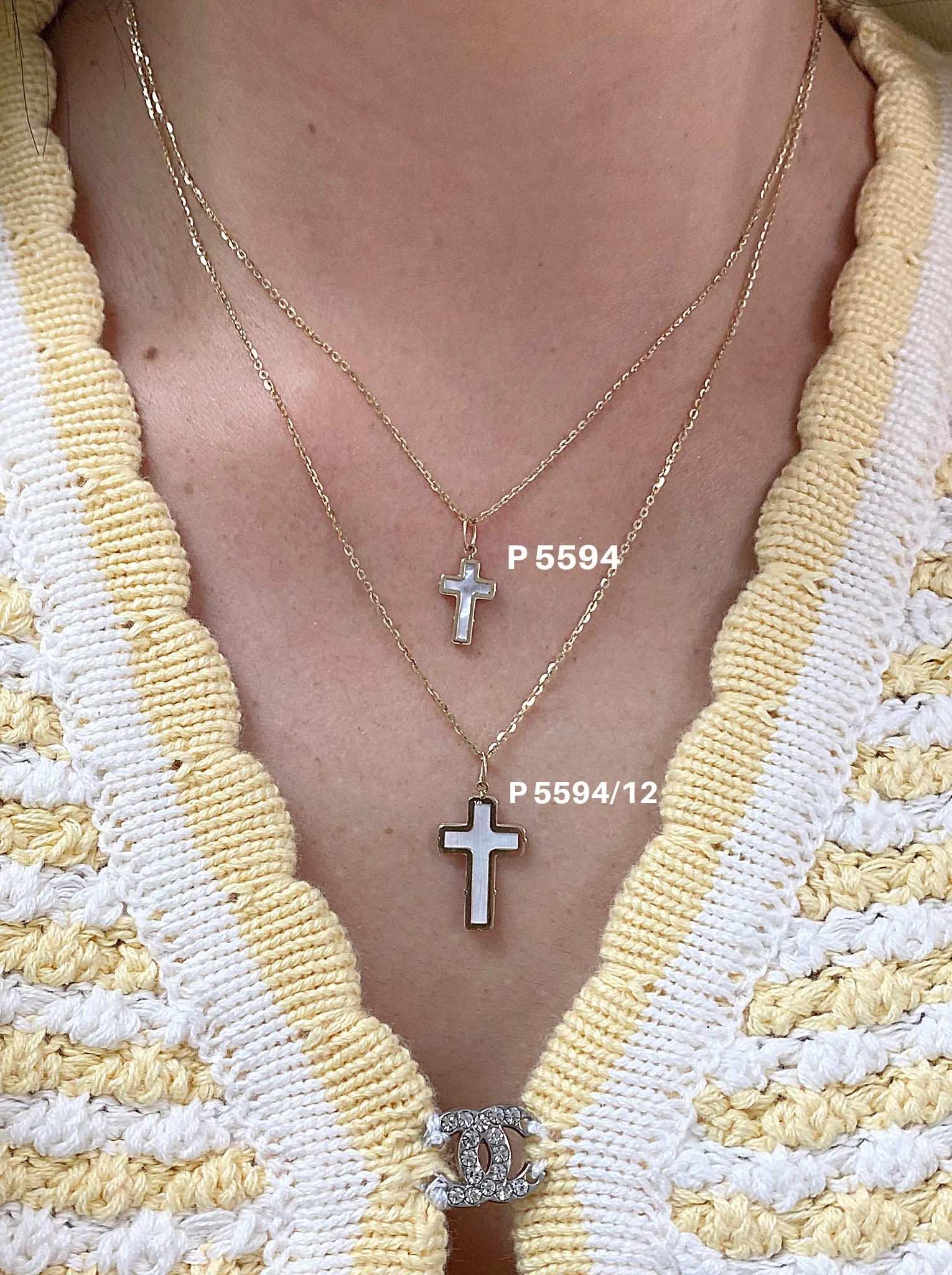 Mother of Pearl Cross Pendant 18x12mm