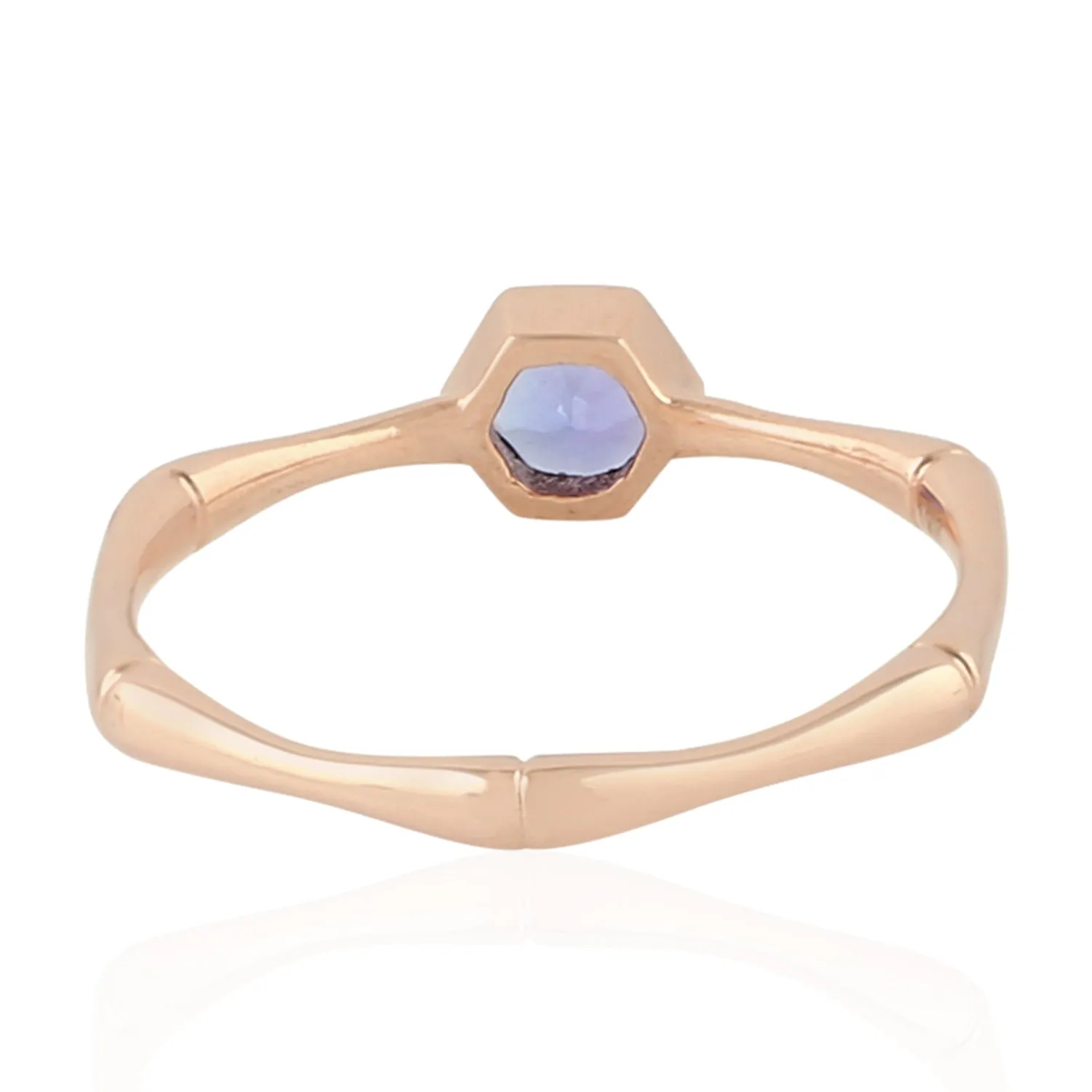 Natural Tanzanite 10k Rose Gold Handmade Delicate Ring For Her