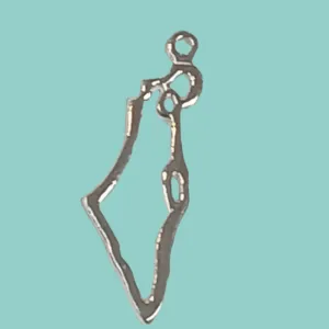 Necklace with the Map of Israel sterling Silver