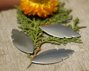 Nickel Silver Blank Leaf - Leaves - Fall Greenery 47mm x 19mm 22g Blanks Cutout Shape - 4 pieces