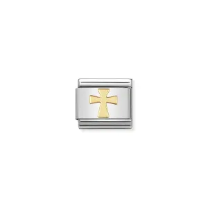 Nomination Composable Link Cross, 18K Gold