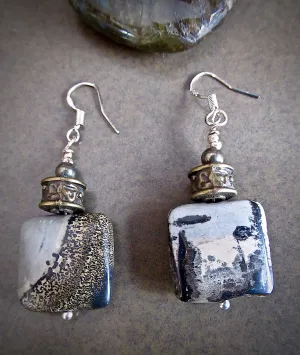 One of a Kind "Picture Jasper" Earrings