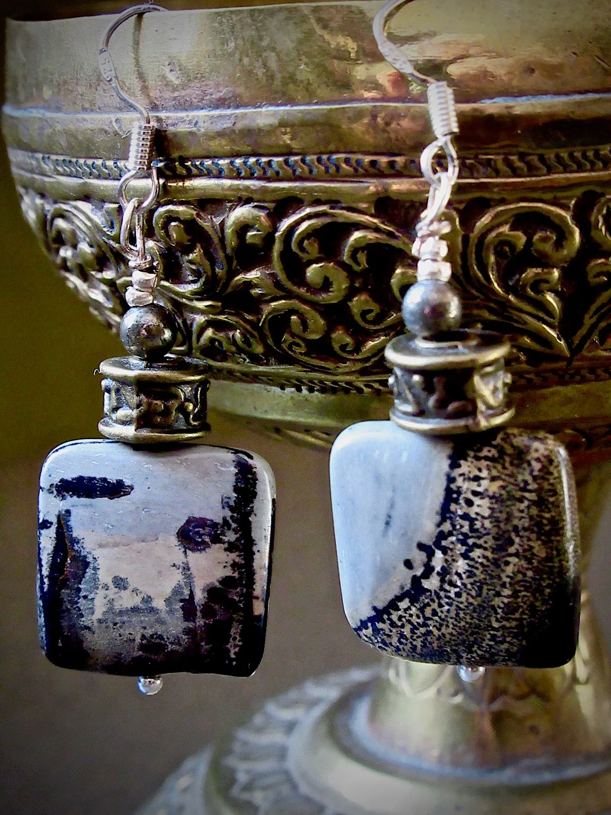 One of a Kind "Picture Jasper" Earrings