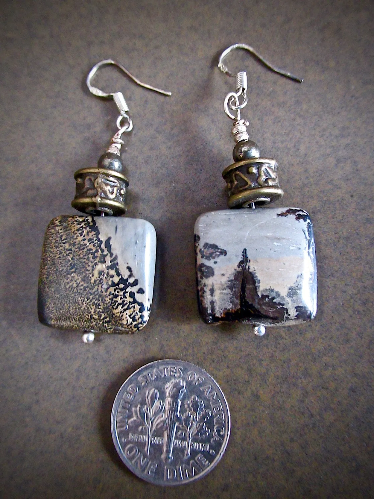 One of a Kind "Picture Jasper" Earrings