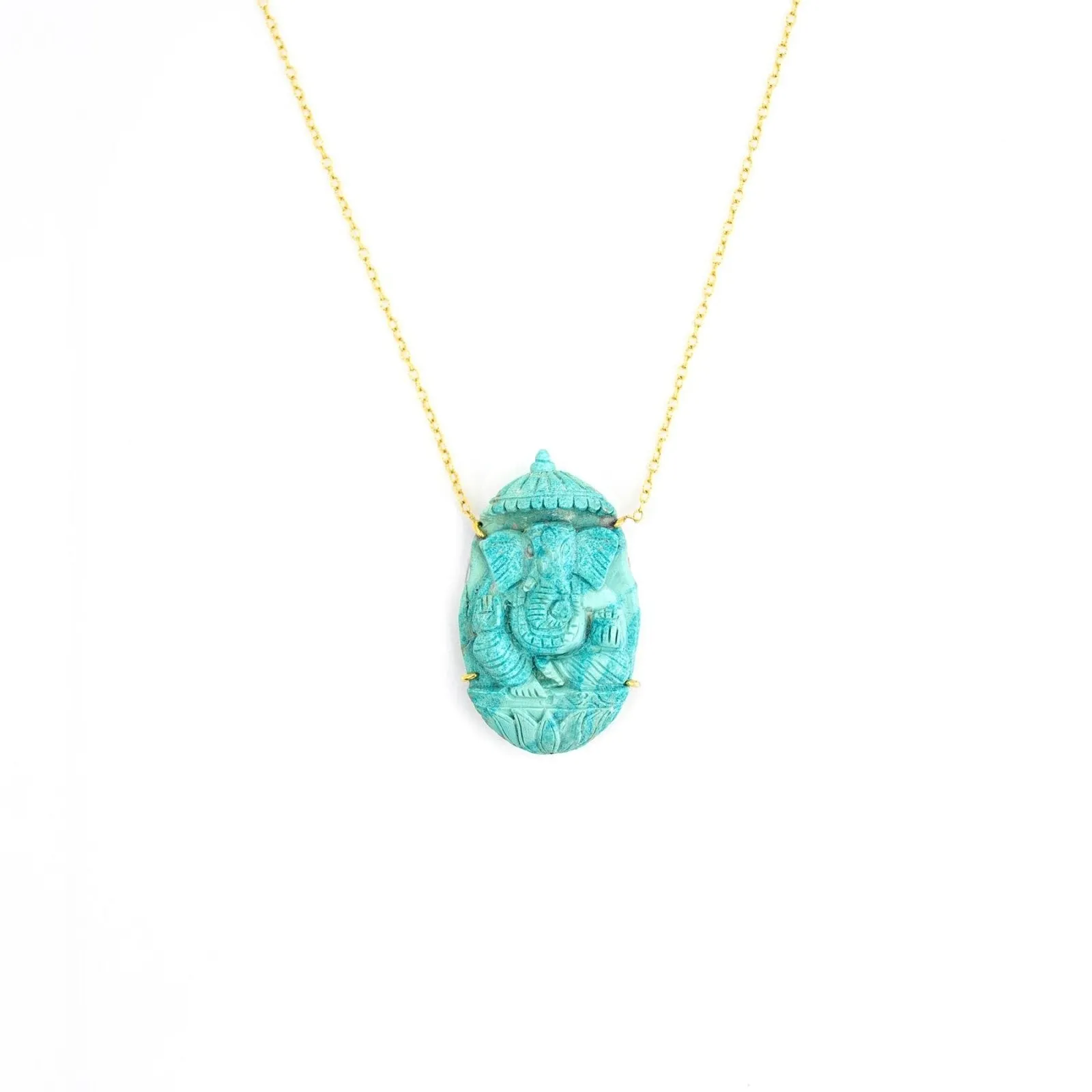 One of a Kind Turquoise Ganesha Necklace