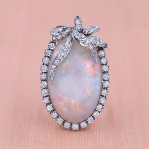 Opal and Diamond Statement Cocktail Ring