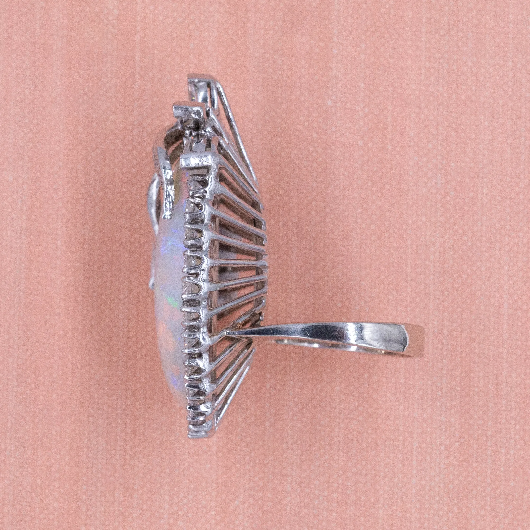 Opal and Diamond Statement Cocktail Ring