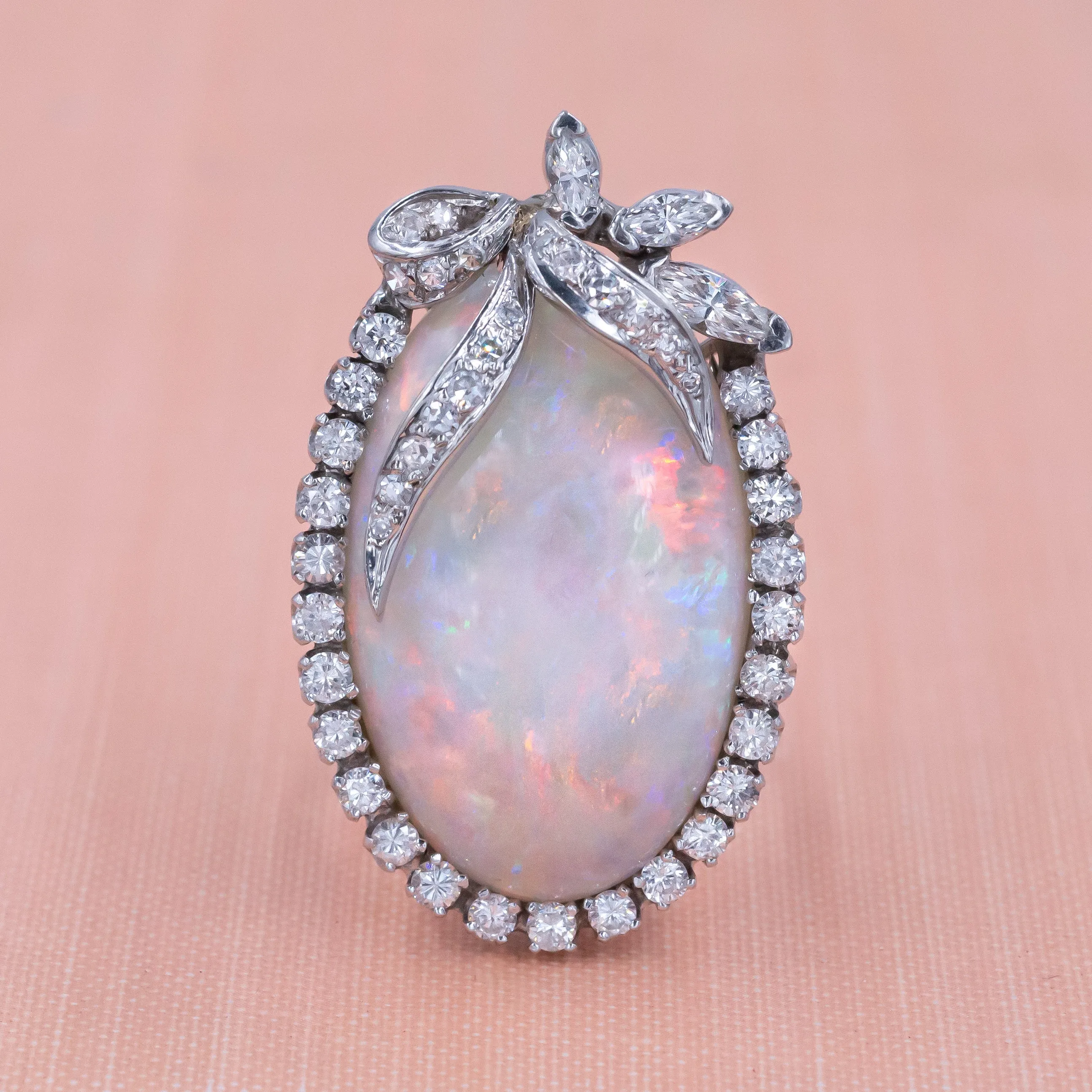 Opal and Diamond Statement Cocktail Ring