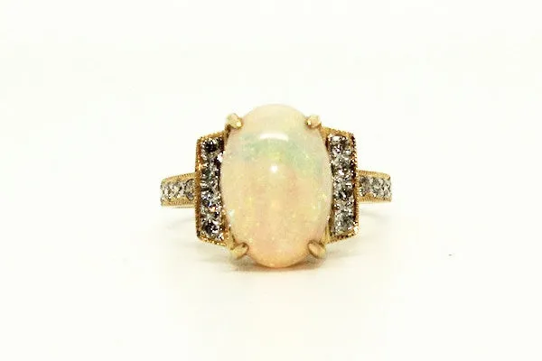 Opal And Pave Diamond Ring Ad No. 0806
