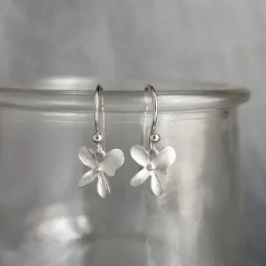 Orchid Earrings - silver orchid earring, small orchid earring, silver flower earring, small flower earring, tiny flower earring, dainty
