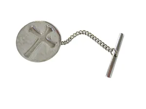 Oval Religious Cross Tie Tack