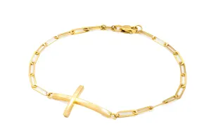 Paperclip Cross Bracelet