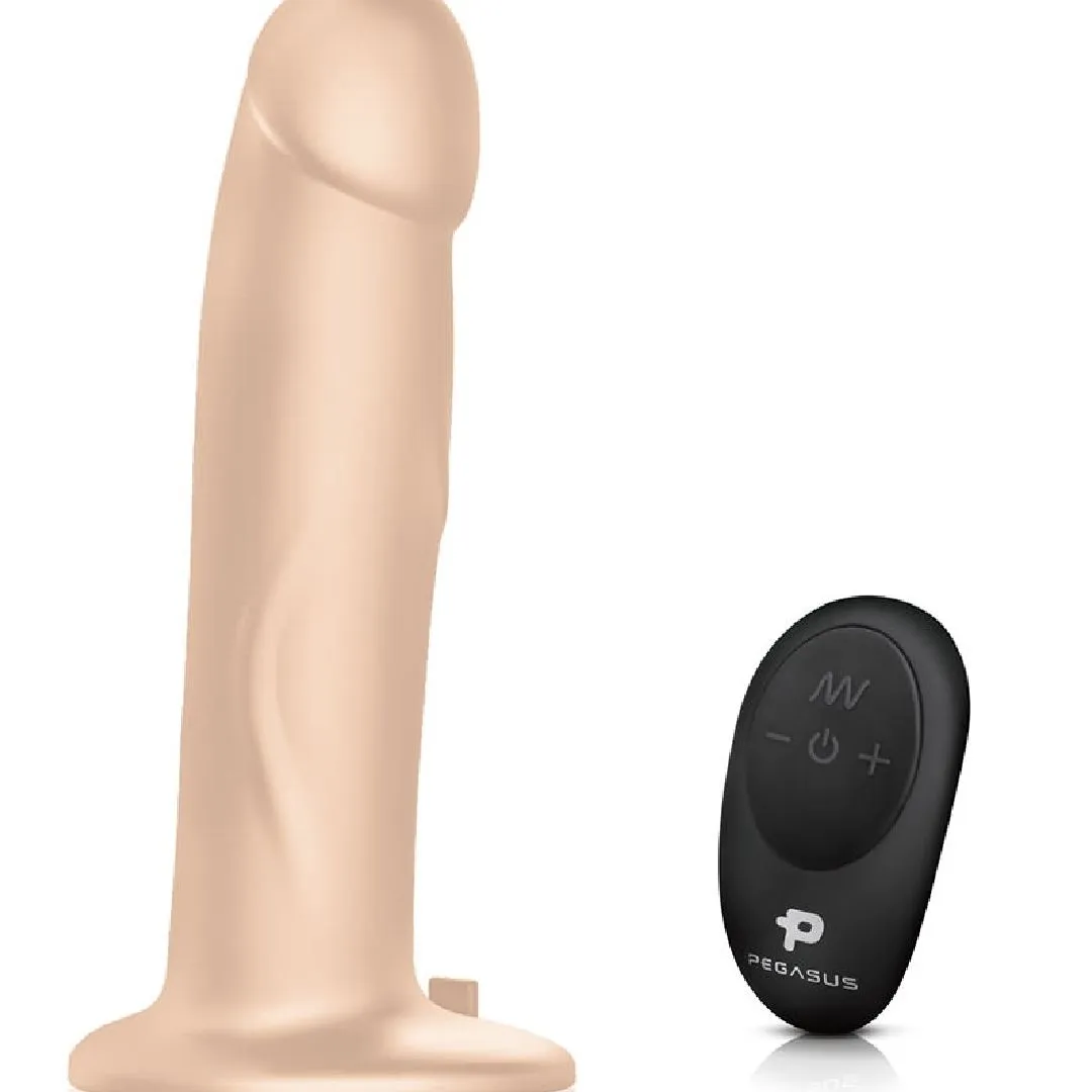 Pegasus 8" Realistic Vibrating Dildo   Strap-on Harness - Vanilla