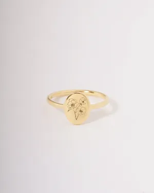 Personalized Birth Flower Ring