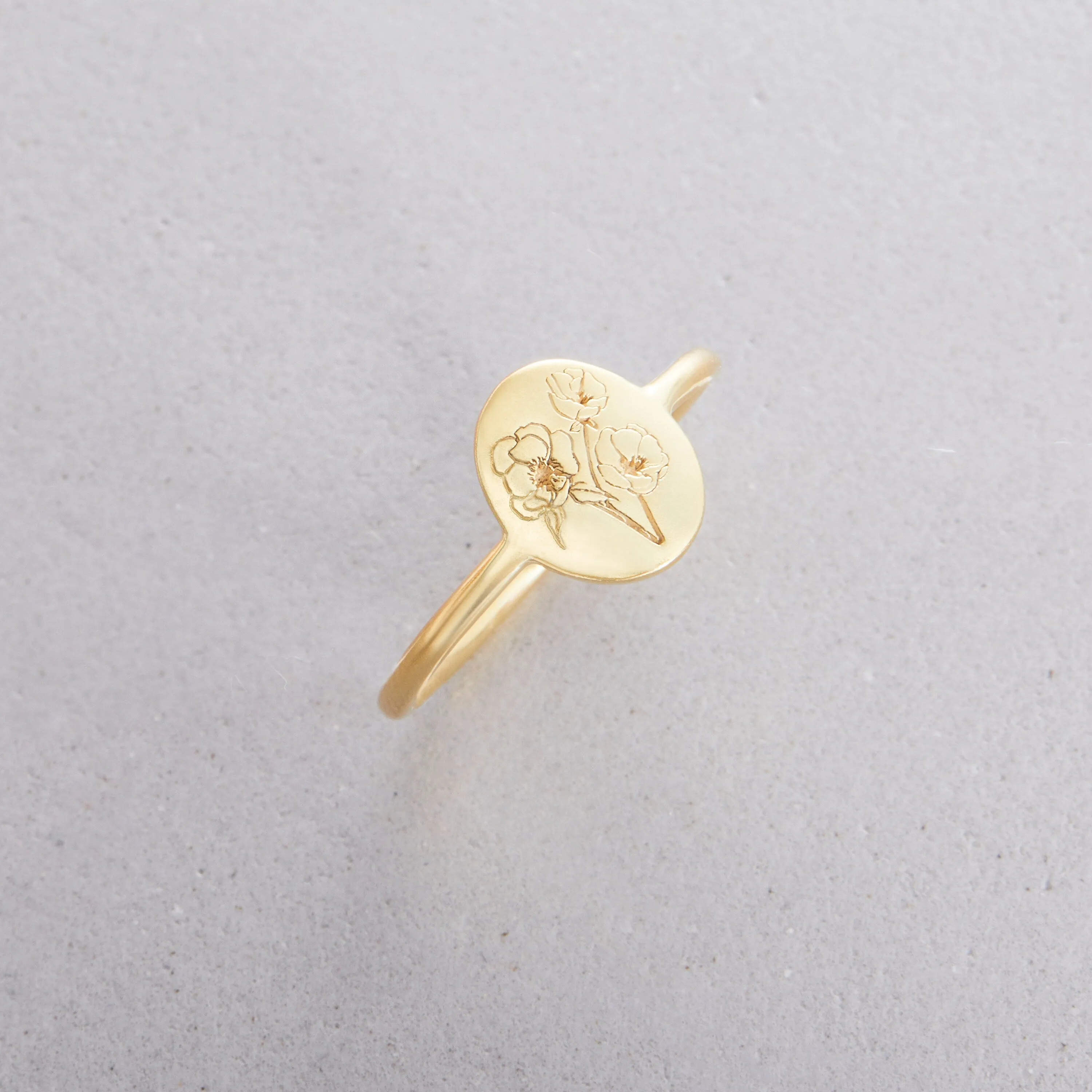 Personalized Birth Flower Ring