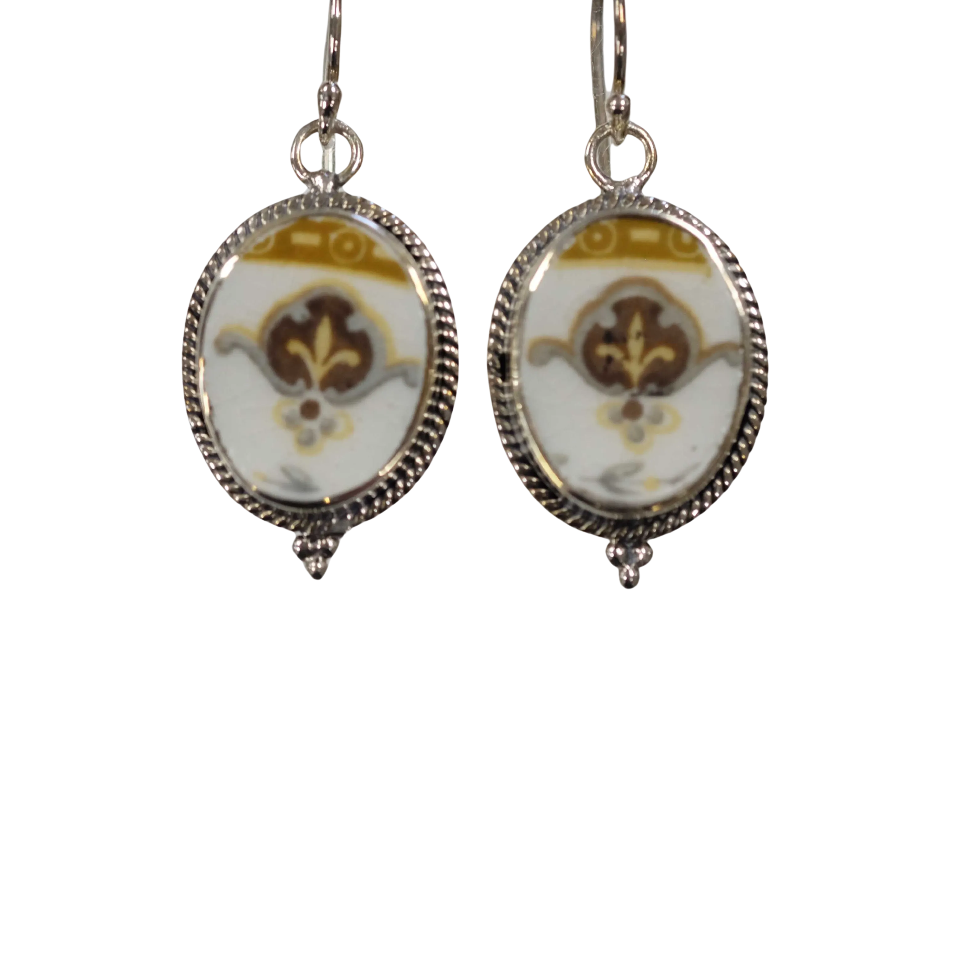 Petite Oval Brown Earrings