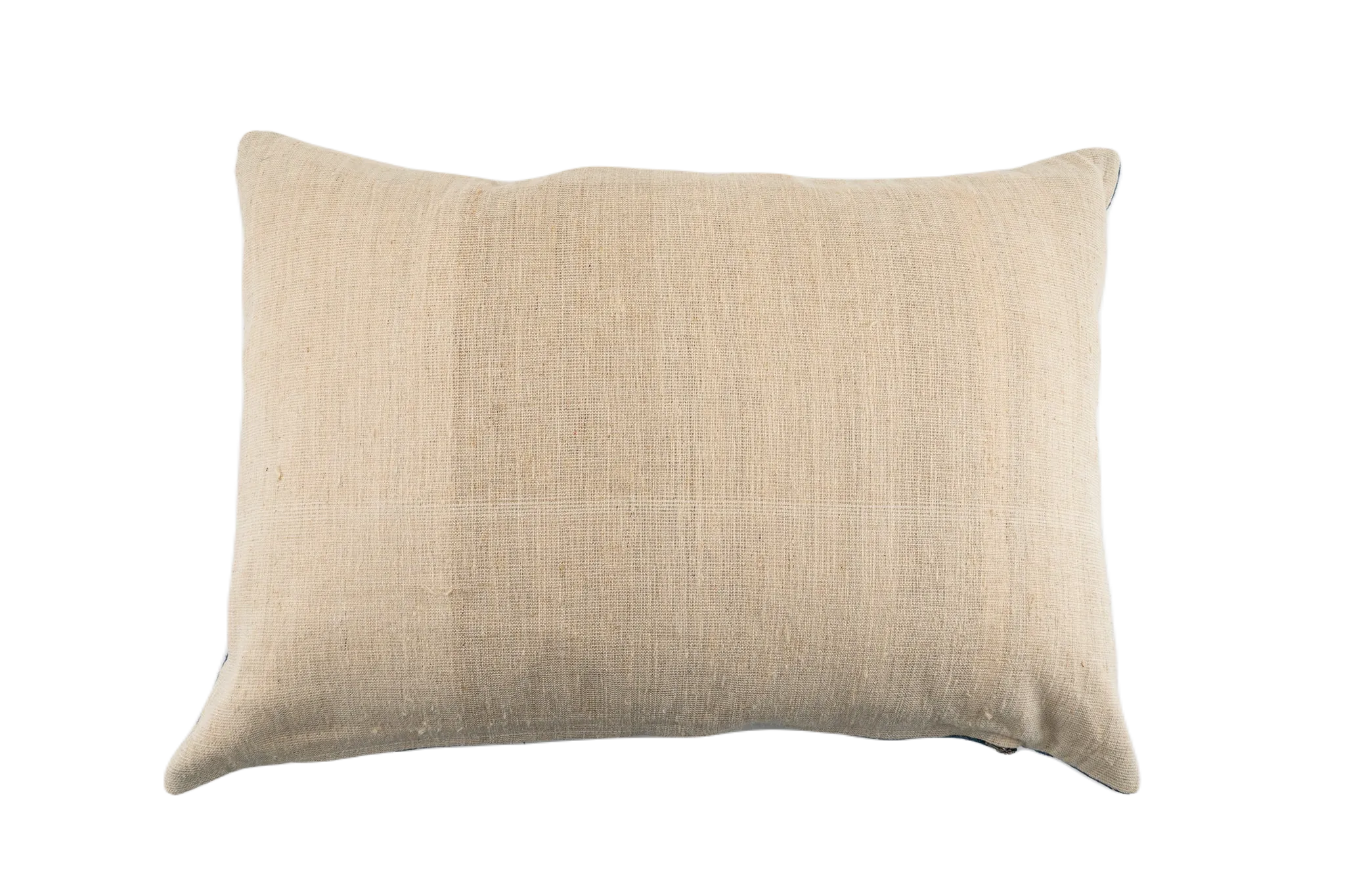 Pillow: Handwoven antique Hungarian hemp, wax resist Indigo - P296