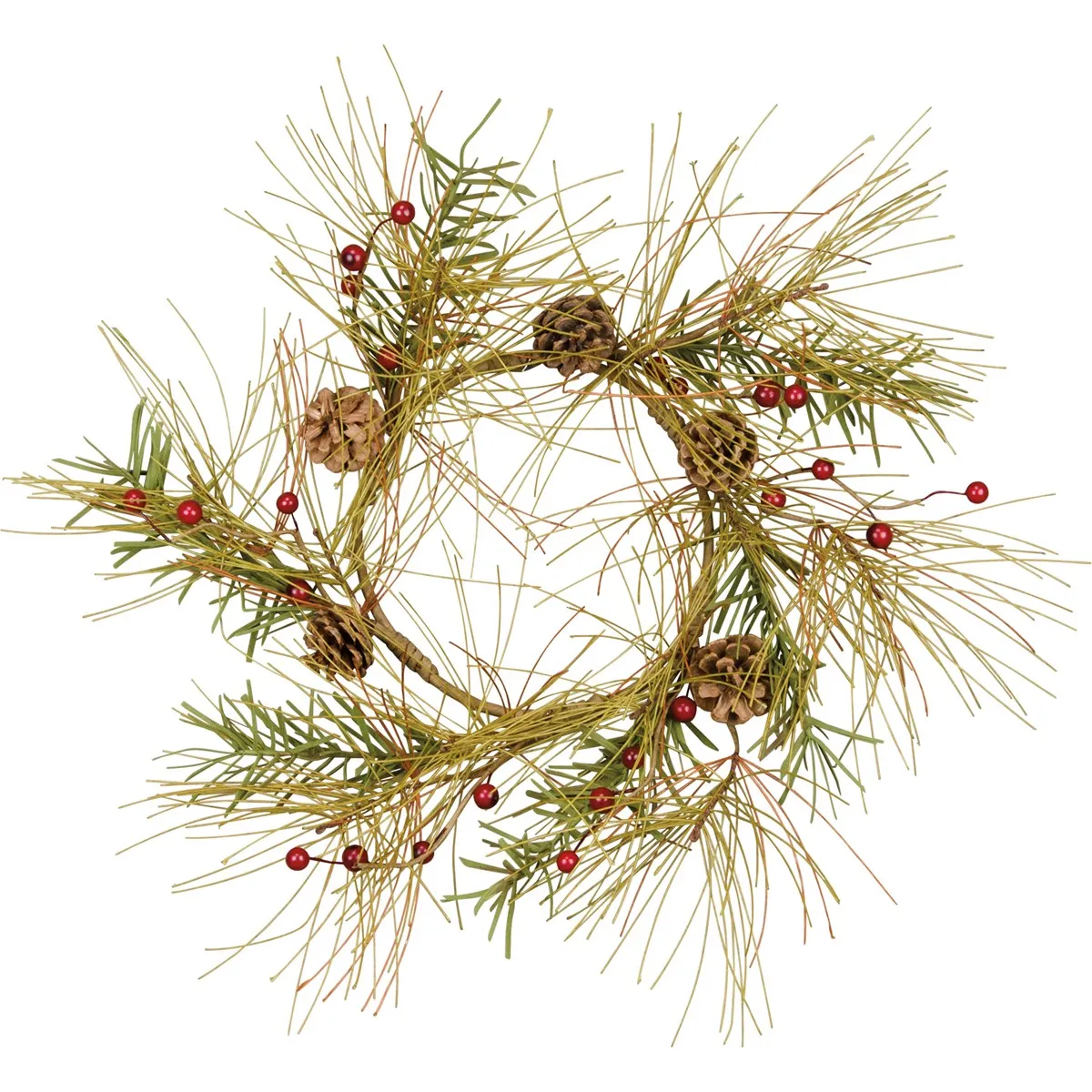 Pinecone With Berries Candle Ring