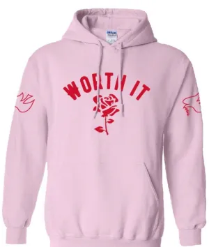 Pink "Love is rare" WORTH IT Valentines Day Sweatshirt