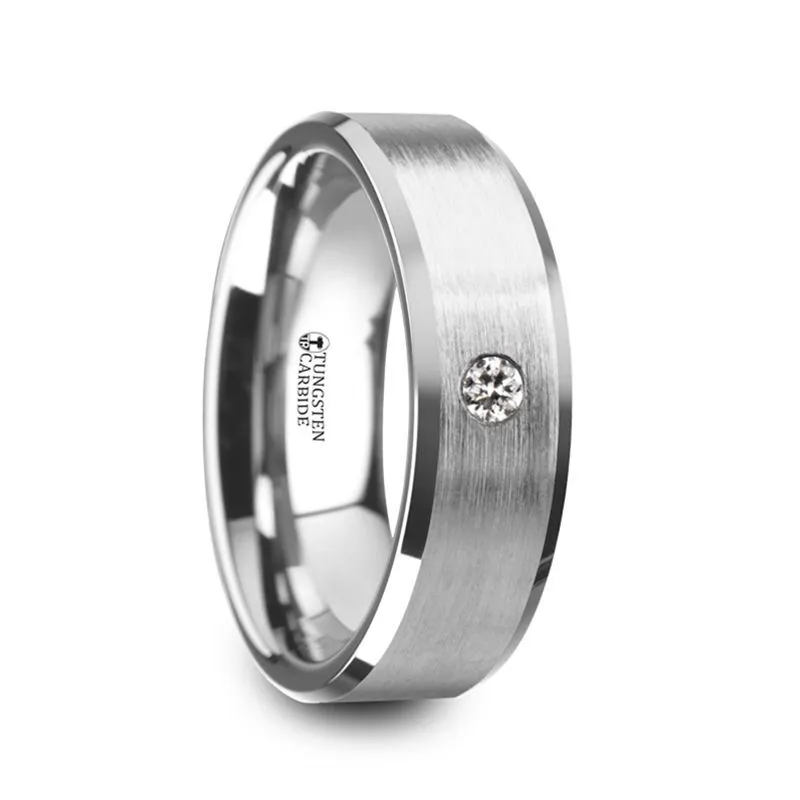 PORTER | Tungsten Ring White Diamond Setting