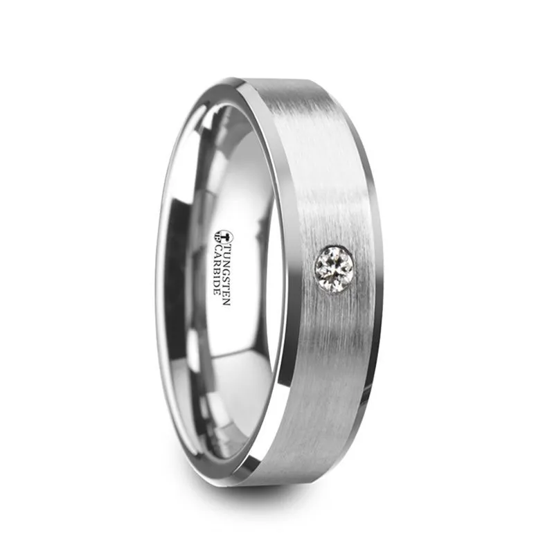 PORTER | Tungsten Ring White Diamond Setting