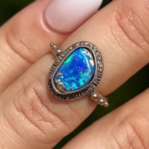 PRE-ORDER FOR ADDIE- Bronze Pipe Opal Ring Sz 6