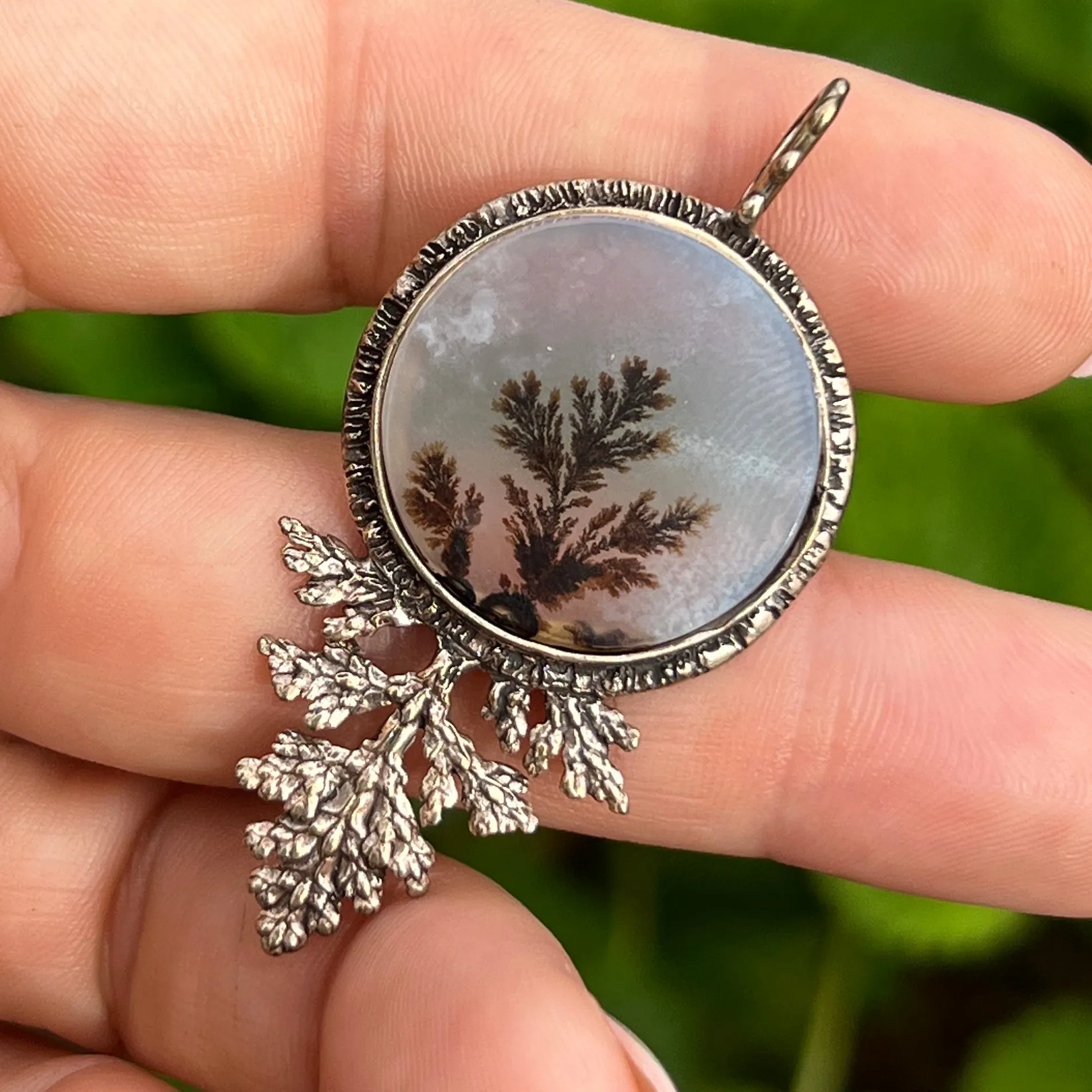 PRE-ORDER FOR ANNIE- Dendritic Agate Bronze Pendant