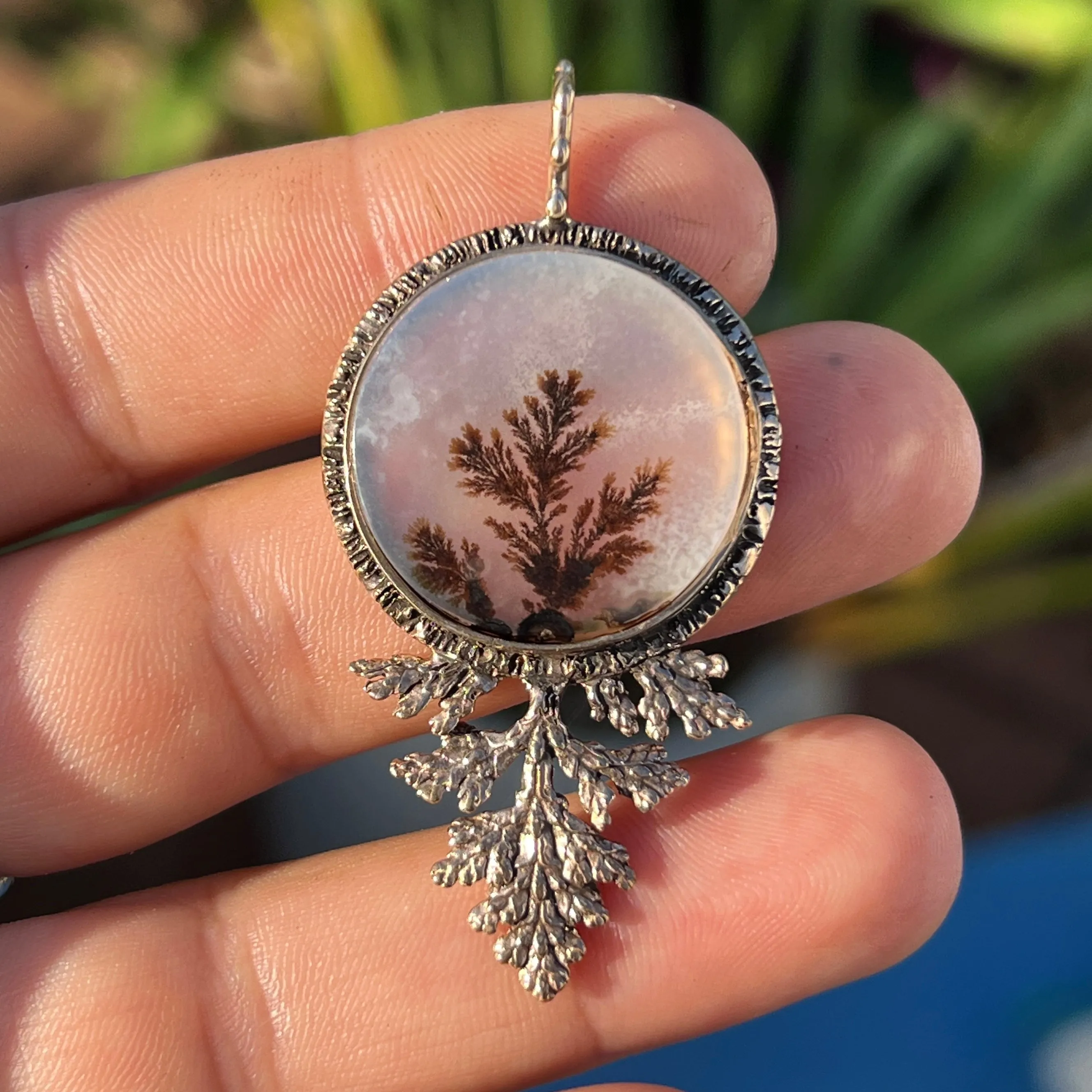 PRE-ORDER FOR ANNIE- Dendritic Agate Bronze Pendant