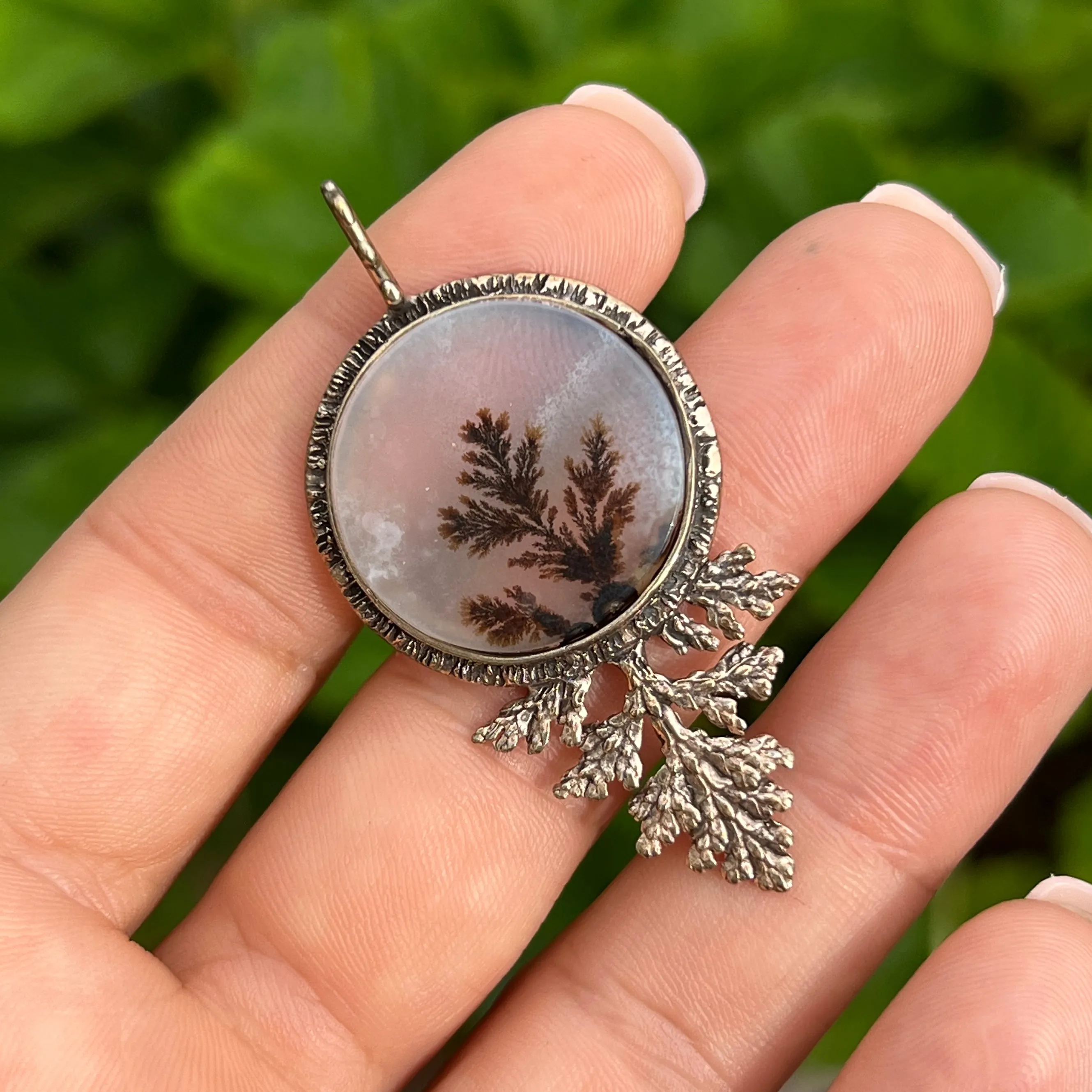 PRE-ORDER FOR ANNIE- Dendritic Agate Bronze Pendant
