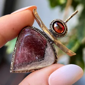 PRE-ORDER FOR MELANIE- Super Seven & Garnet Pendant