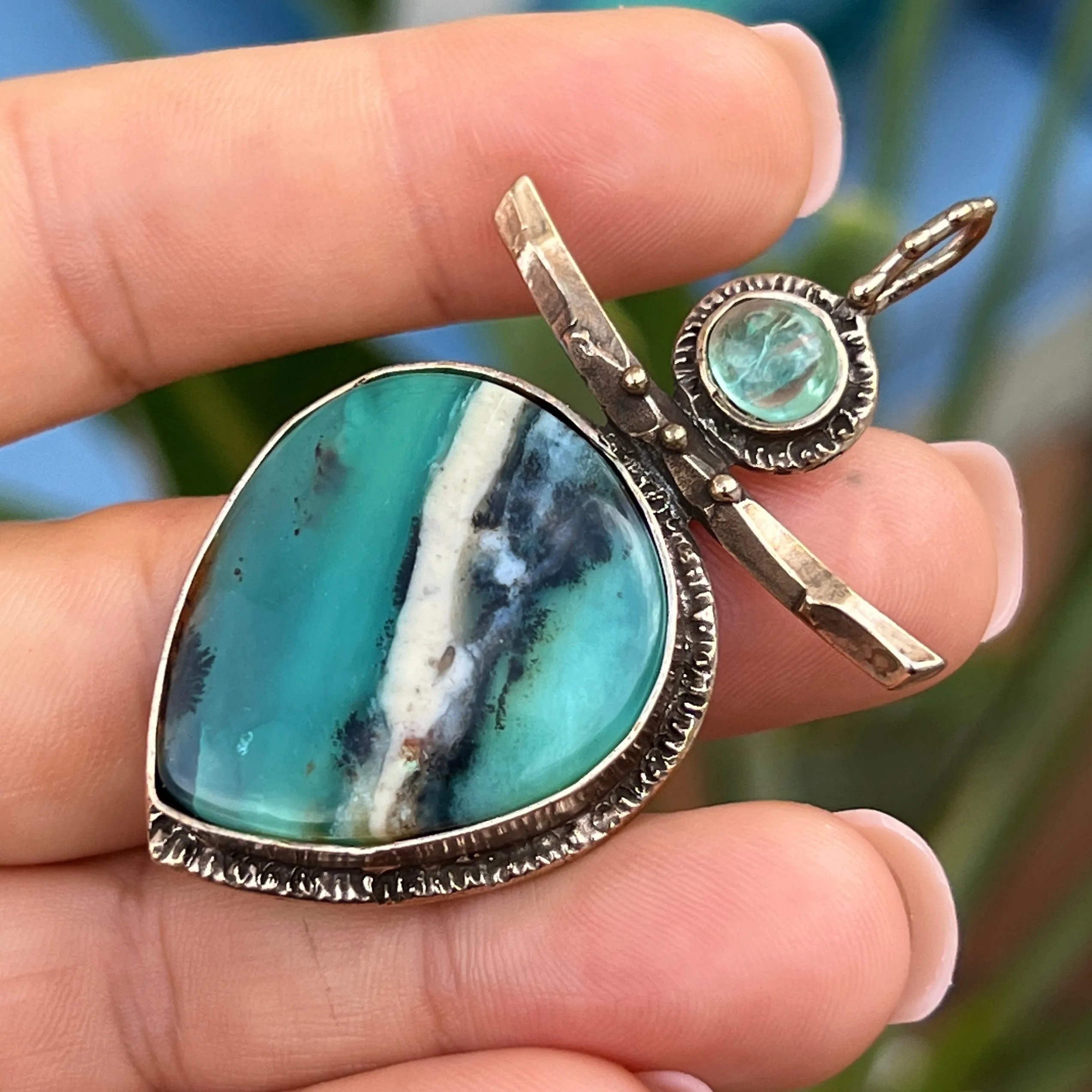 PRE-ORDER FOR NICKI- Peruvian Opal & Apatite Pendant