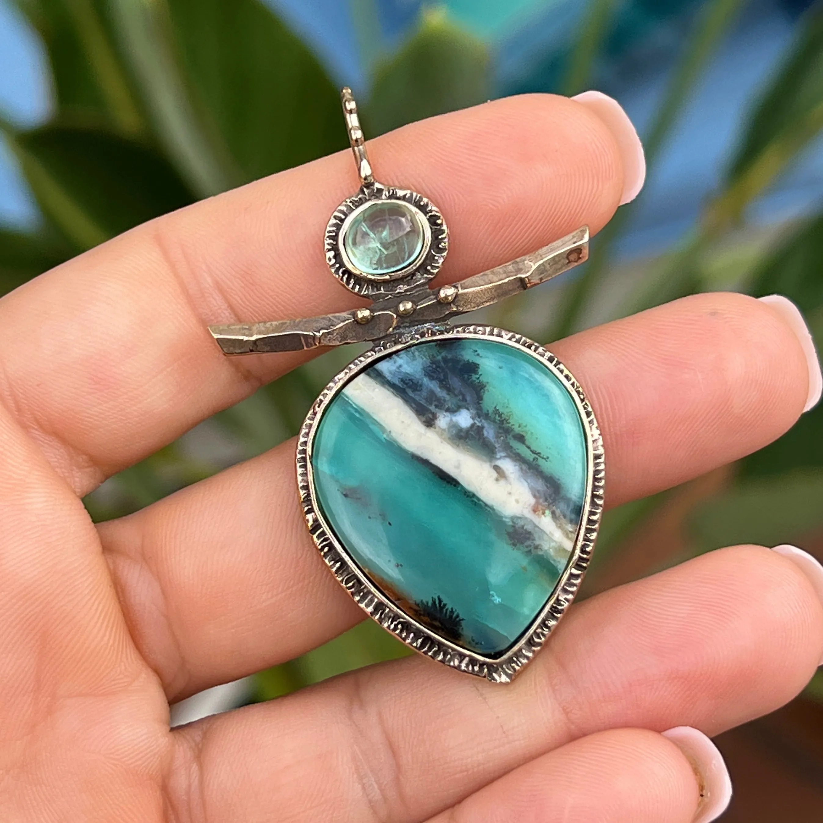 PRE-ORDER FOR NICKI- Peruvian Opal & Apatite Pendant