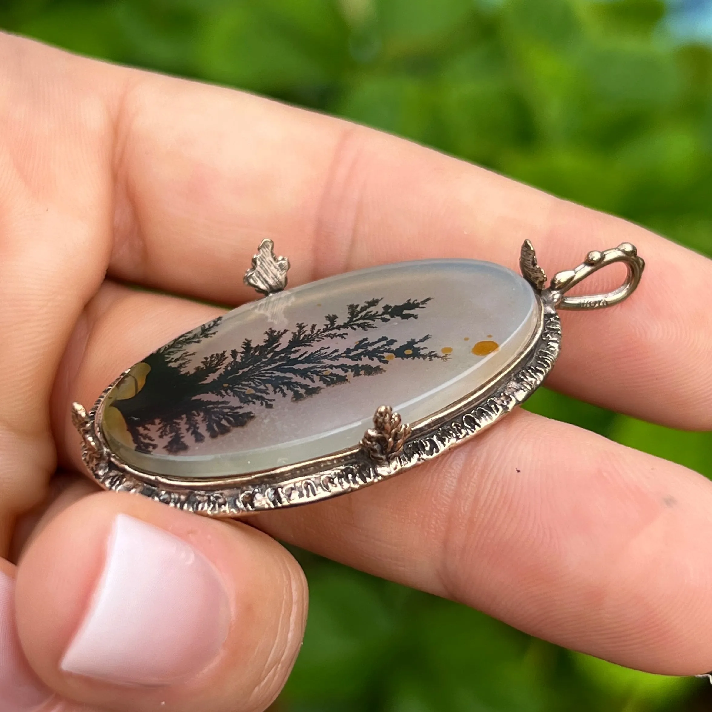 PRE-ORDER FOR ROBIN- Dendritic Agate Bronze Pendant