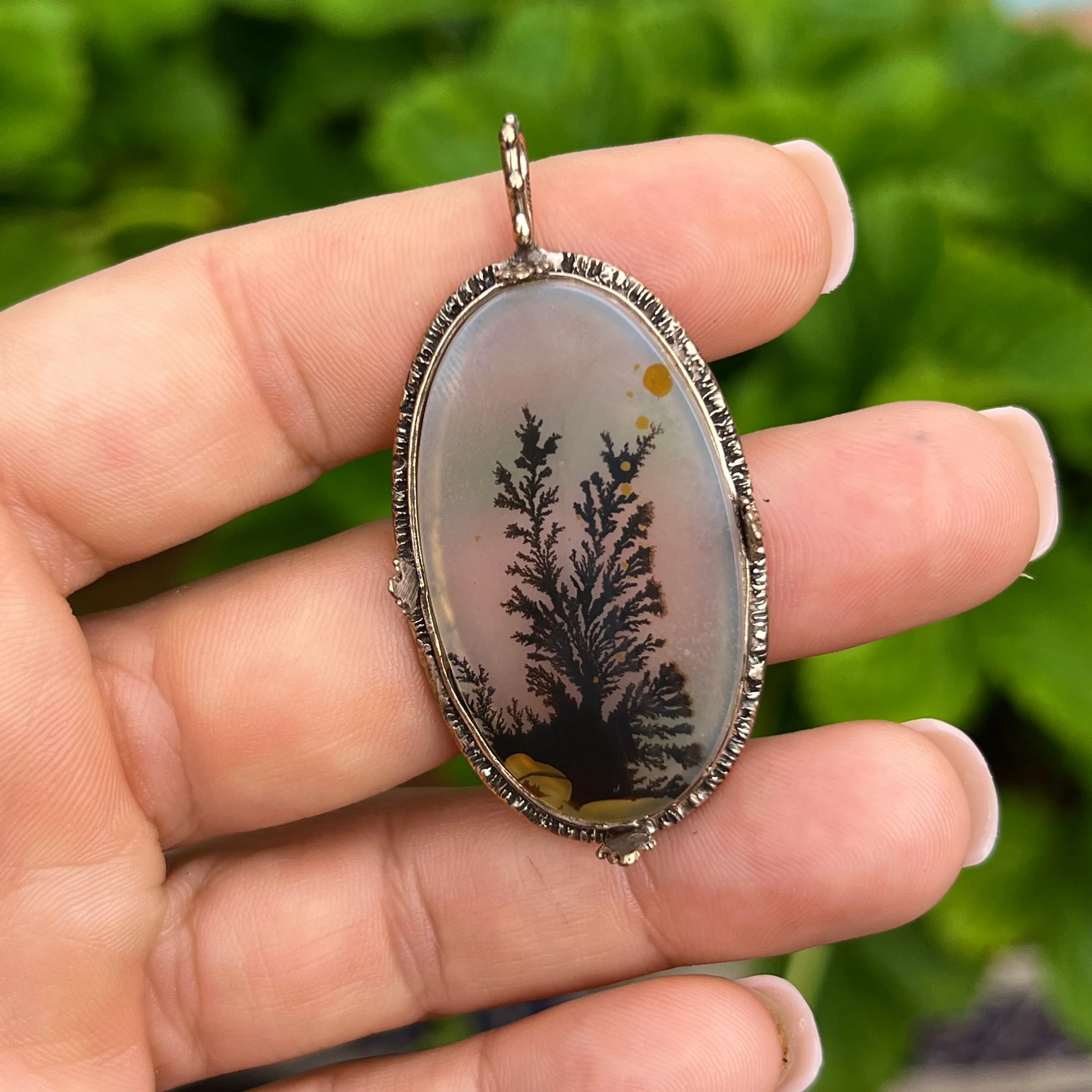 PRE-ORDER FOR ROBIN- Dendritic Agate Bronze Pendant