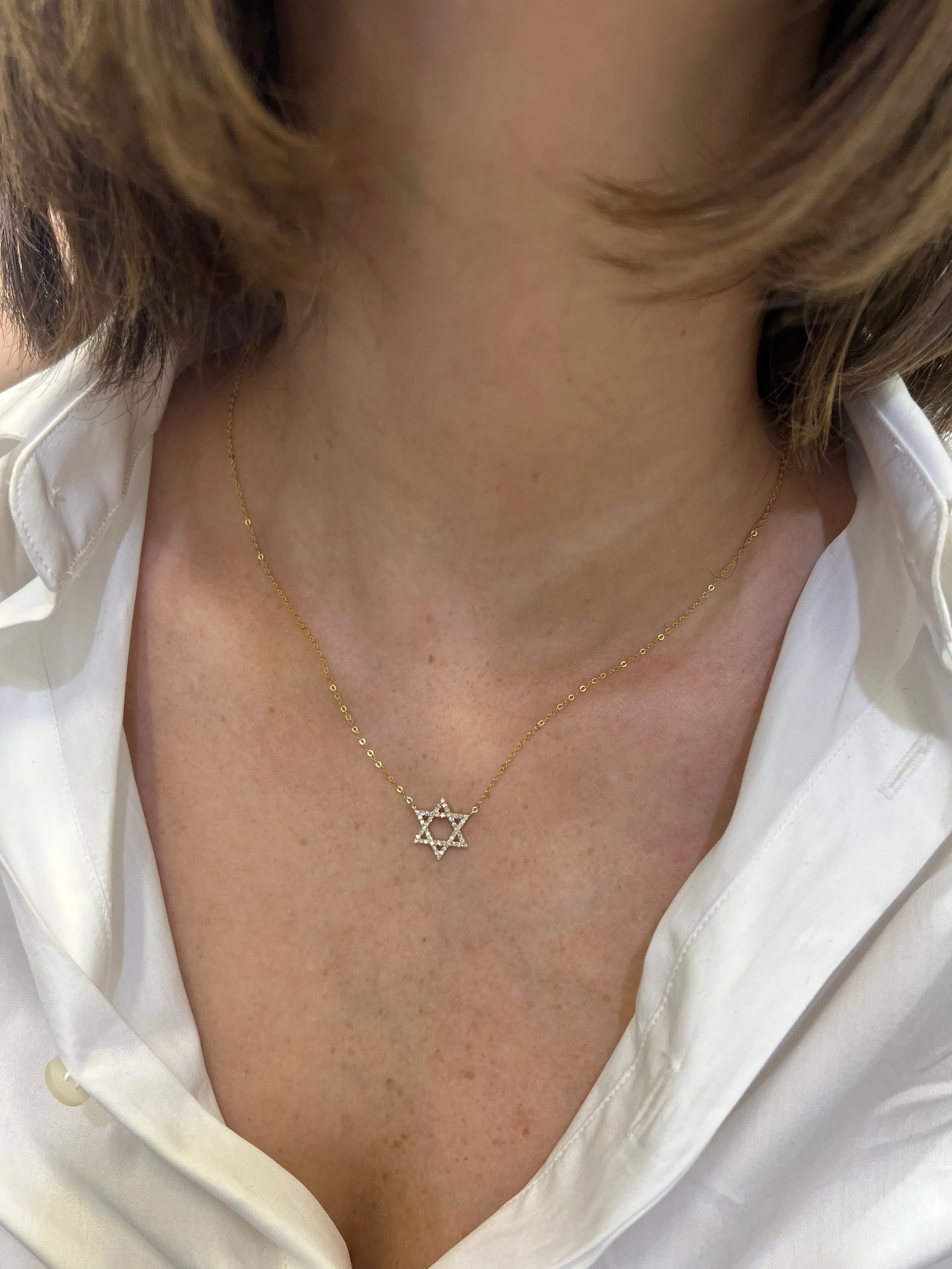 Rachel Reid Diamond Star of David Necklace