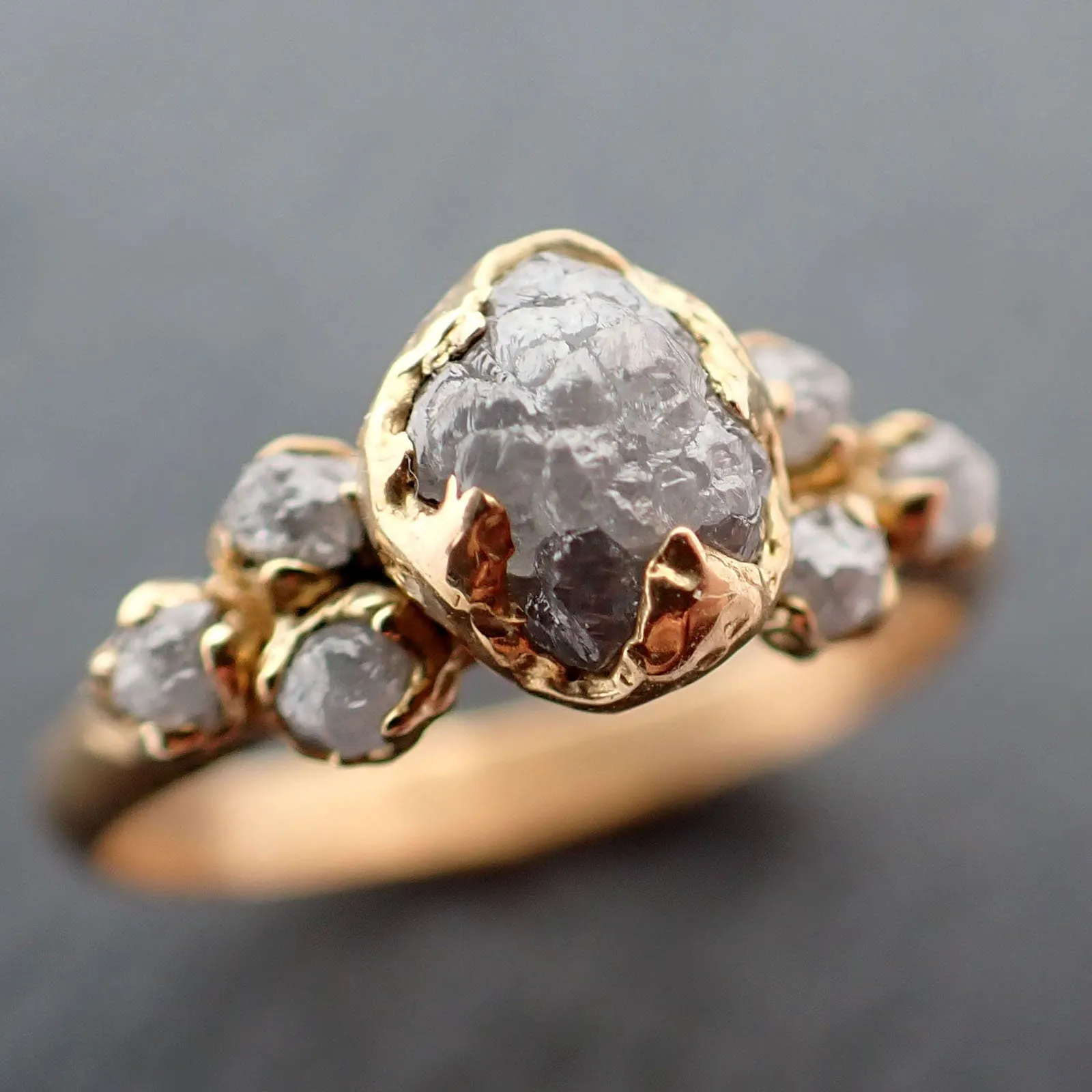 raw diamond 18k yellow gold engagement ring rough gold wedding ring diamond wedding ring rough diamond ring byangeline 3408 Alternative Engagement