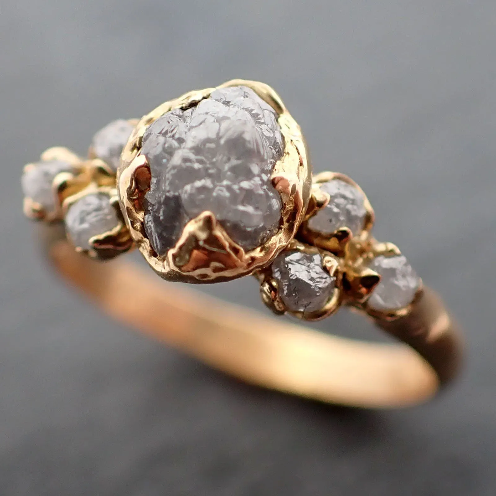 raw diamond 18k yellow gold engagement ring rough gold wedding ring diamond wedding ring rough diamond ring byangeline 3408 Alternative Engagement