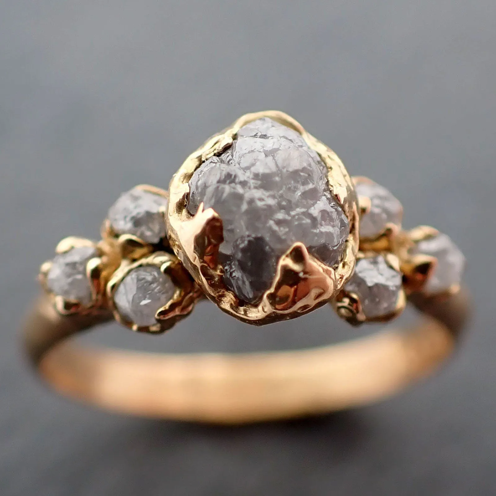 raw diamond 18k yellow gold engagement ring rough gold wedding ring diamond wedding ring rough diamond ring byangeline 3408 Alternative Engagement