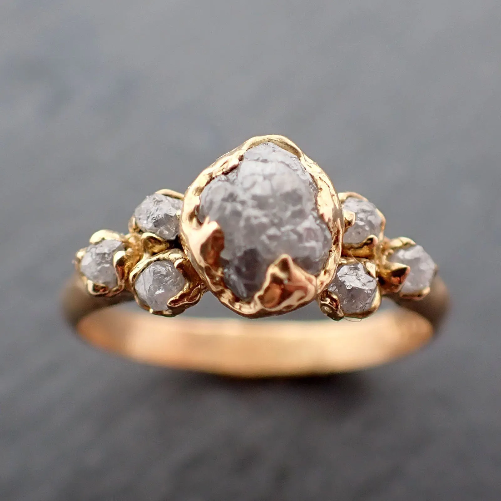 raw diamond 18k yellow gold engagement ring rough gold wedding ring diamond wedding ring rough diamond ring byangeline 3408 Alternative Engagement