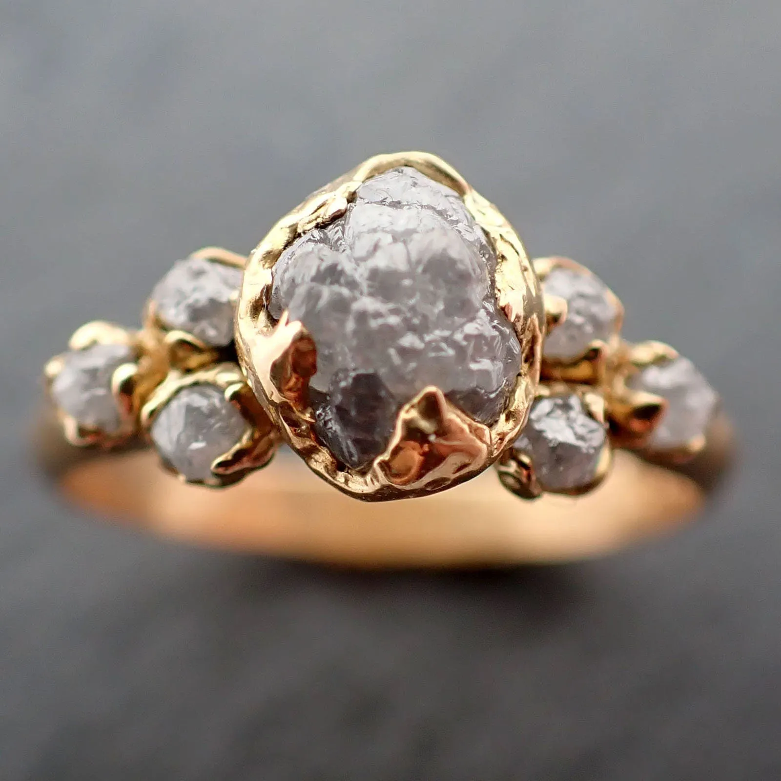 raw diamond 18k yellow gold engagement ring rough gold wedding ring diamond wedding ring rough diamond ring byangeline 3408 Alternative Engagement