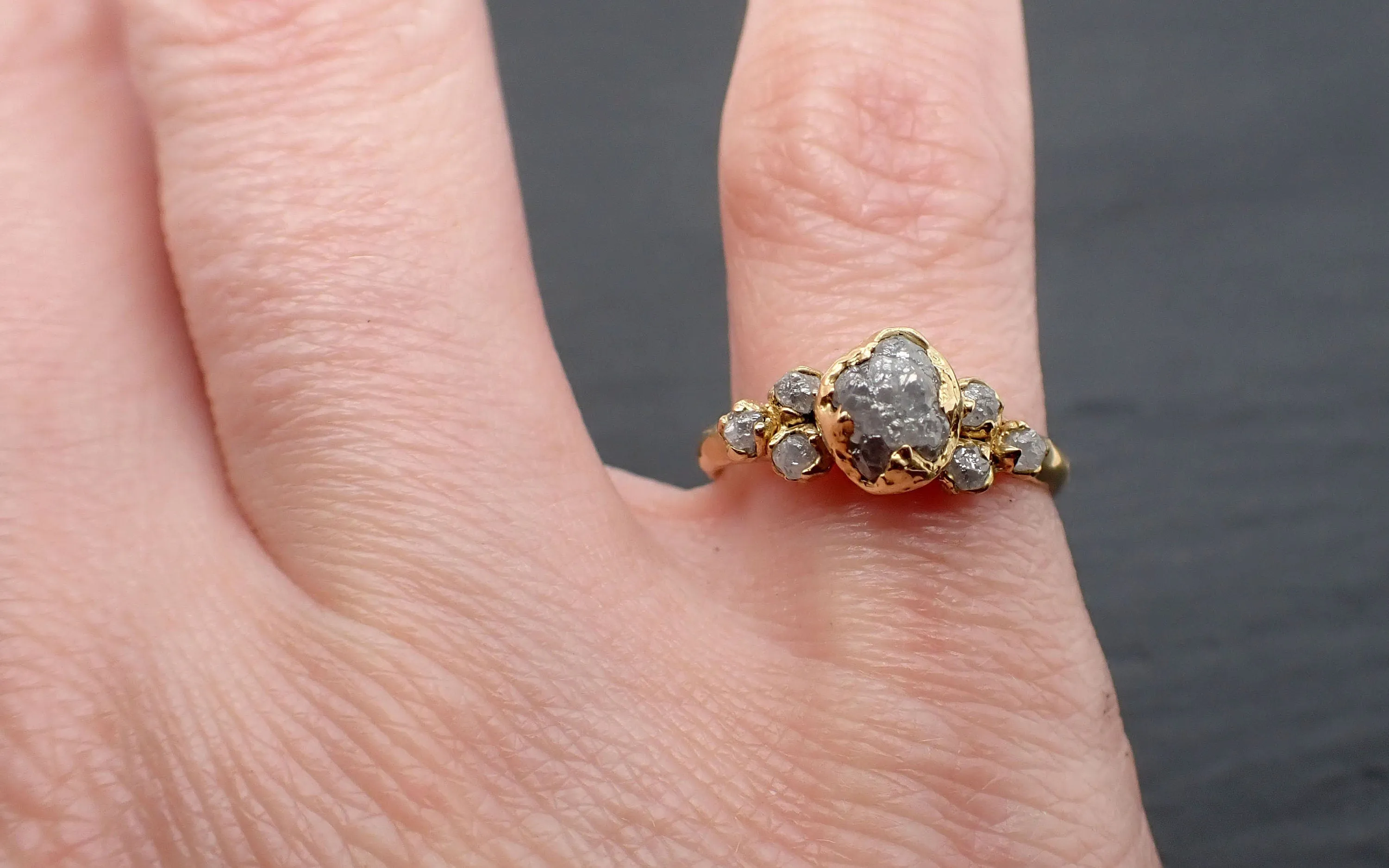 raw diamond 18k yellow gold engagement ring rough gold wedding ring diamond wedding ring rough diamond ring byangeline 3408 Alternative Engagement