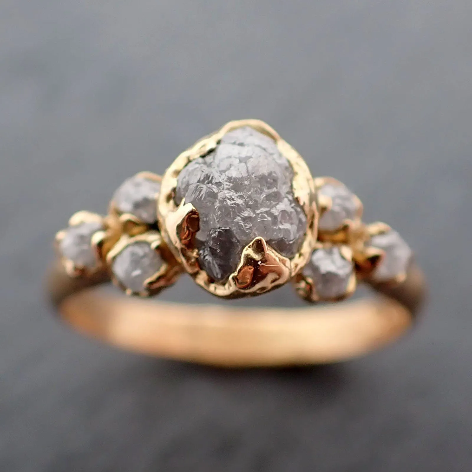 raw diamond 18k yellow gold engagement ring rough gold wedding ring diamond wedding ring rough diamond ring byangeline 3408 Alternative Engagement